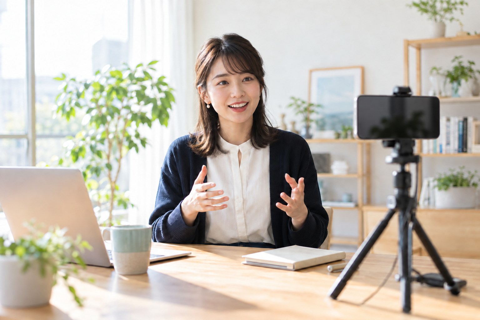 講座の内容を伝える短い紹介動画を準備する講師